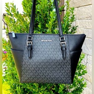 ✨ BRAND NEW MICHAEL KORS LARGE CHARLOTTE SHOULDER TOTE BLACK✨